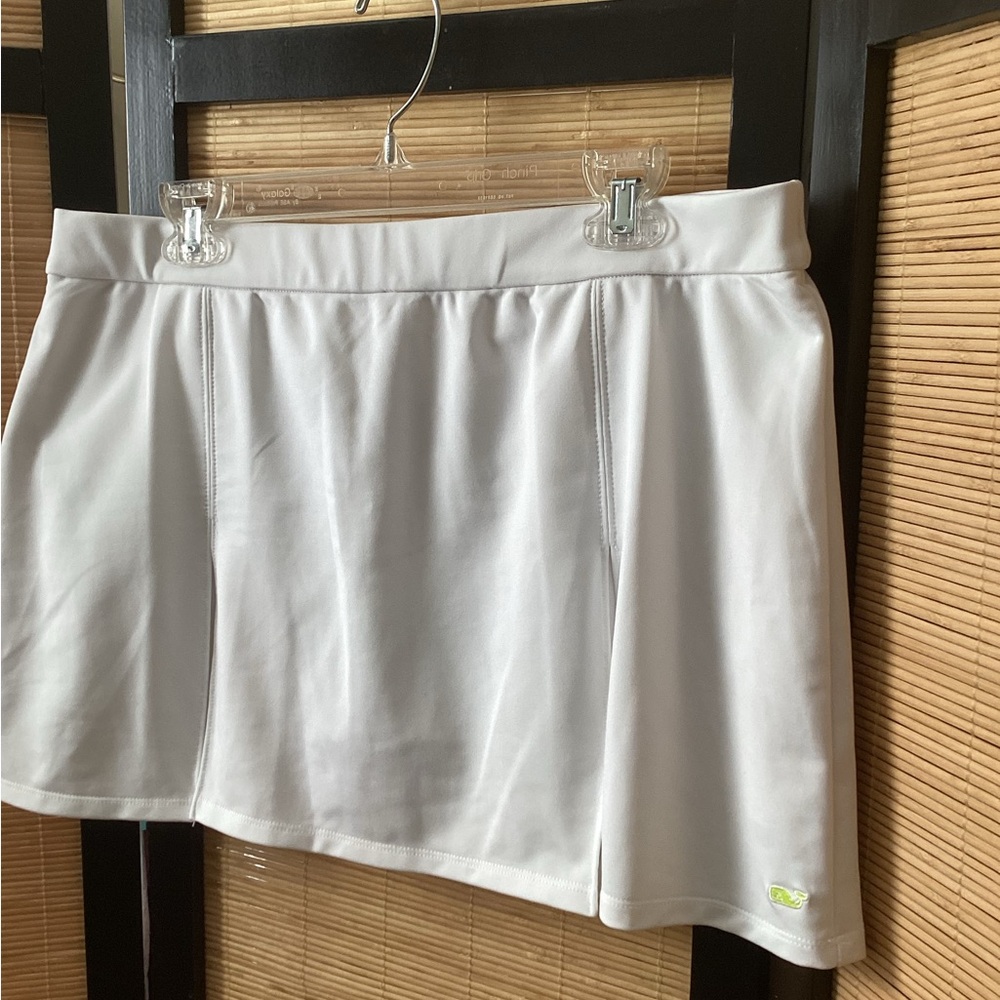 🐳 VINEYARD VINES White Skort Tennis Skirt Sz L EUC stretch